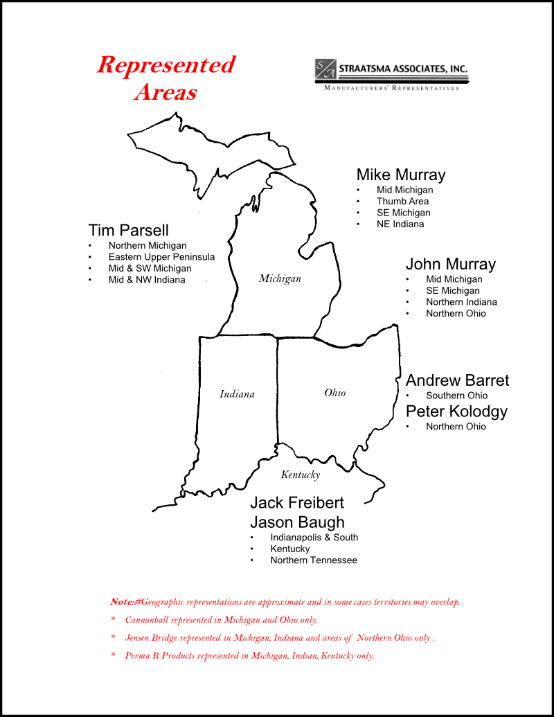 Straatsma Associates Inc. Territory Map